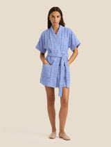 Towelling Mini Robe | Kin Cornflower