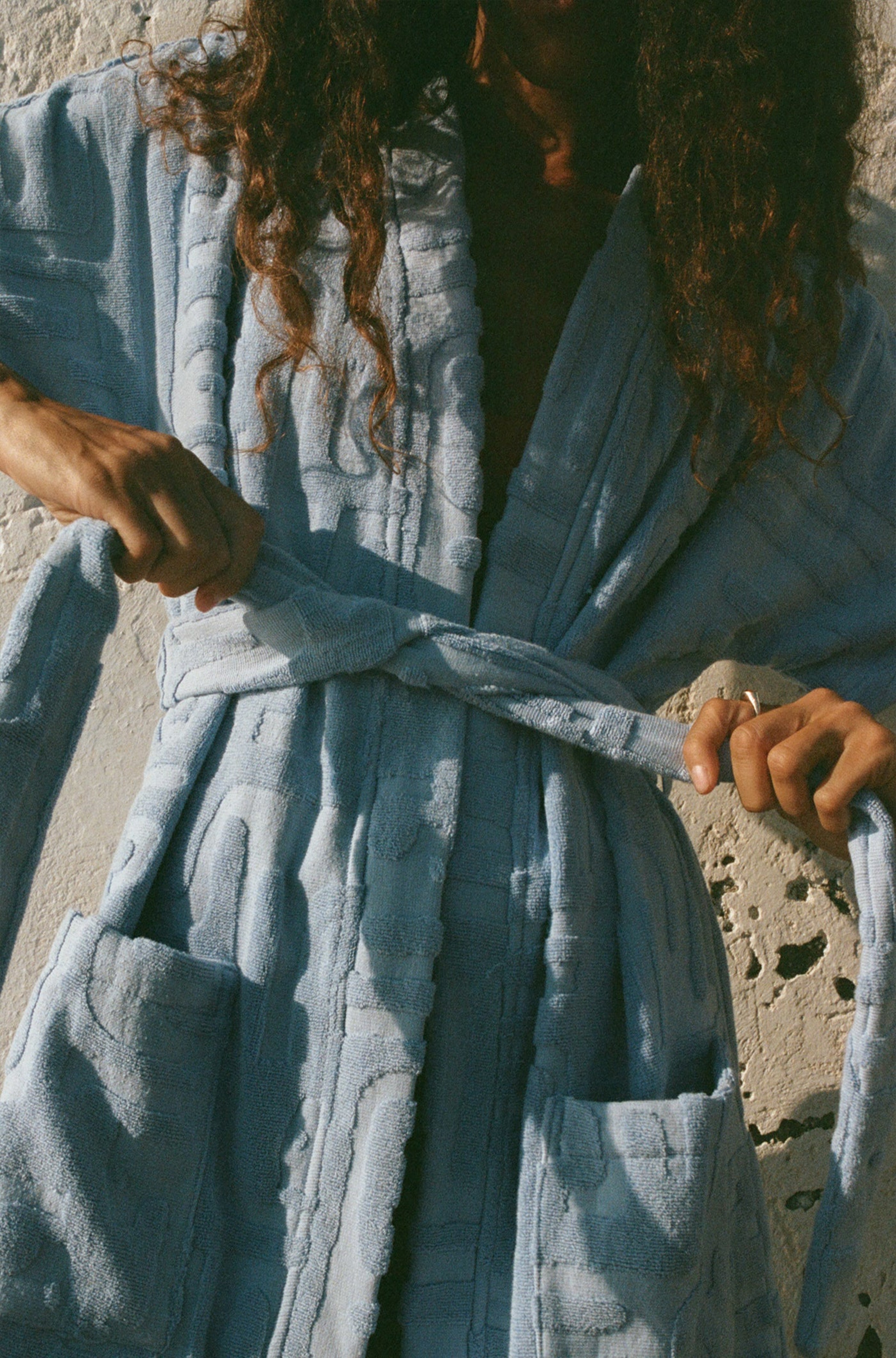 Towelling Mini Robe | Kin Cornflower