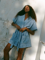 Towelling Mini Robe | Kin Cornflower