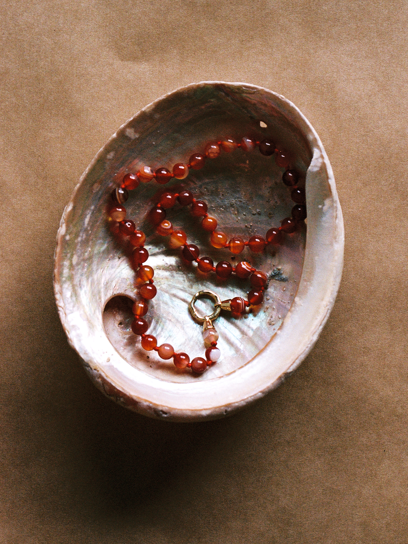 Eve Necklace | Red Carnelian Gold