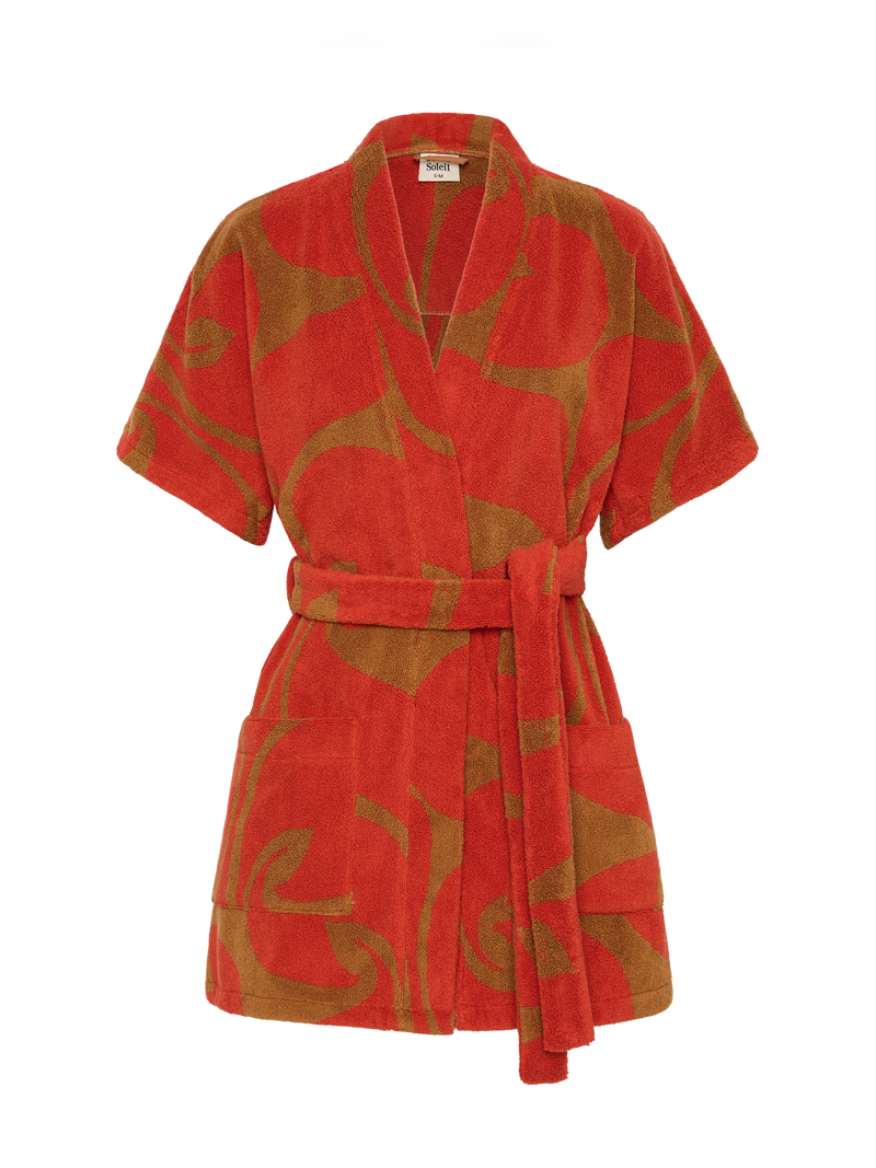 Towelling Mini Robe | Wave Spice