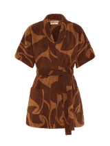 Towelling Mini Robe | Wave Umber