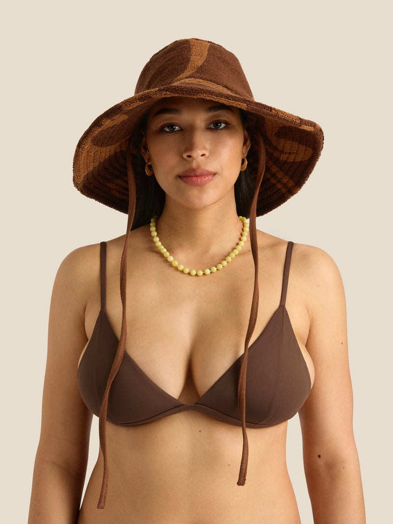 Towelling Sun Hat | Wave Umber