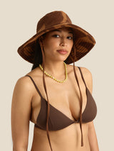 Towelling Sun Hat | Wave Umber