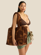 Towelling Beach Bag | Wave Umber