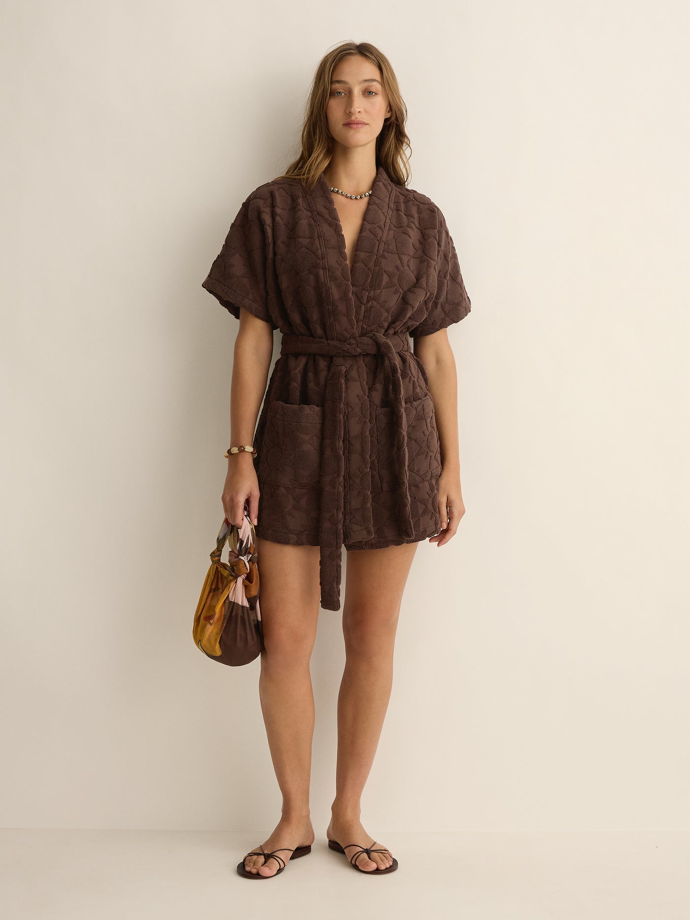 Towelling Mini Robe | Solstice Truffle