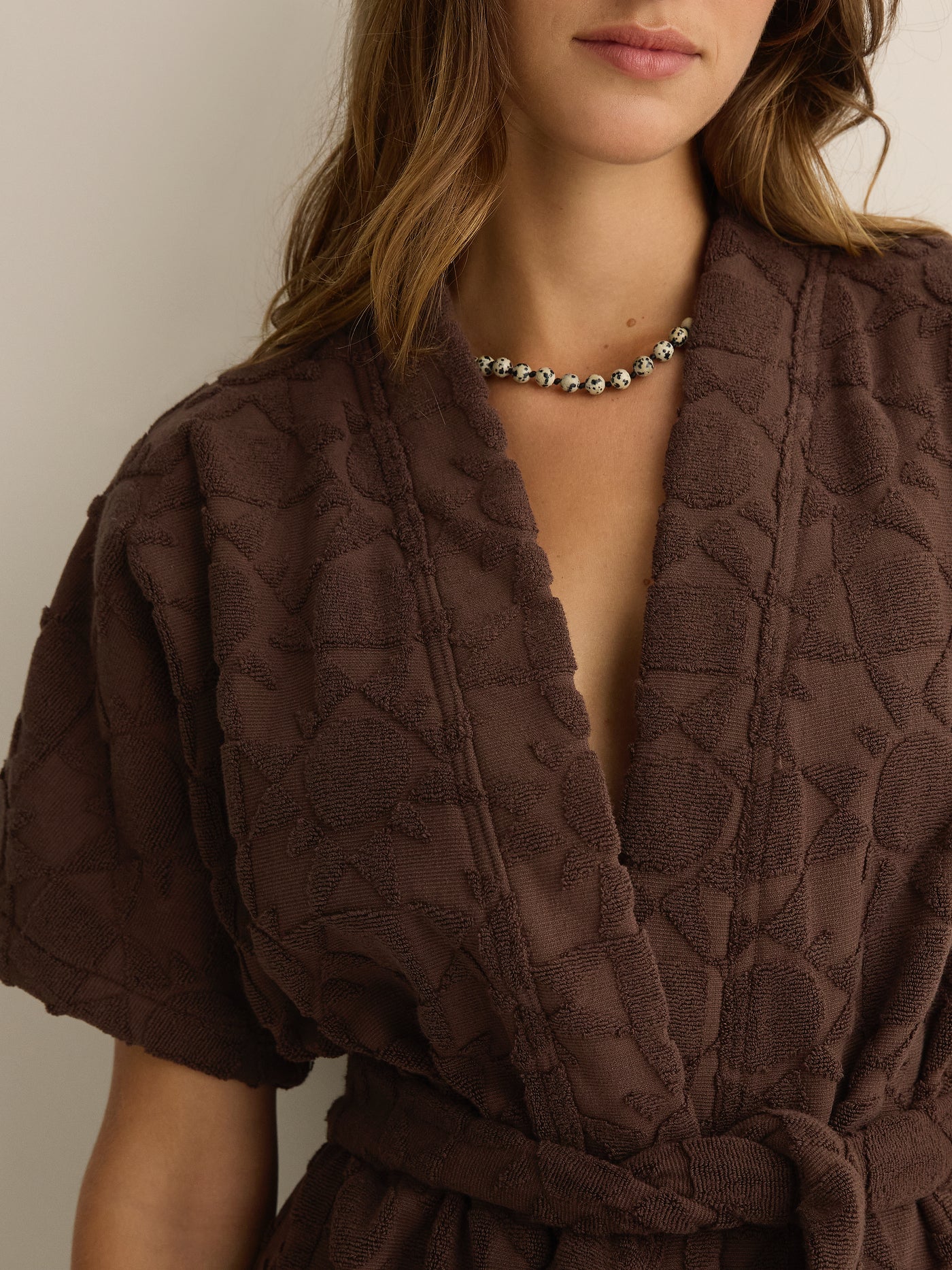 Towelling Mini Robe | Solstice Truffle