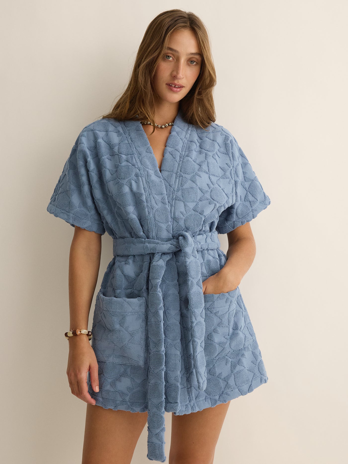 Towelling Mini Robe | Solstice Tide