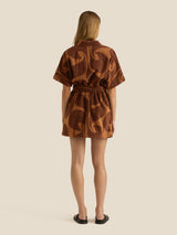 Towelling Mini Robe | Wave Umber