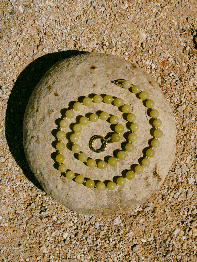 Eve Necklace | Lemon Agate Gold