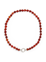 Eve Necklace | Red Carnelian Silver