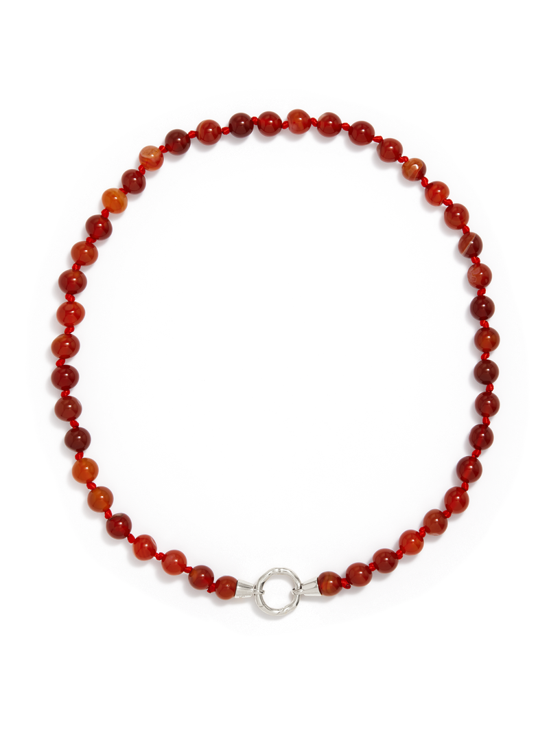 Eve Necklace | Red Carnelian Silver