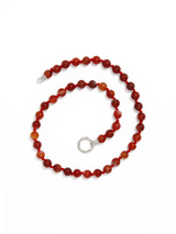 Eve Necklace | Red Carnelian Silver
