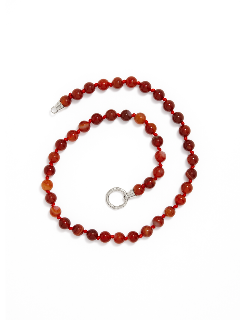 Eve Necklace | Red Carnelian Silver