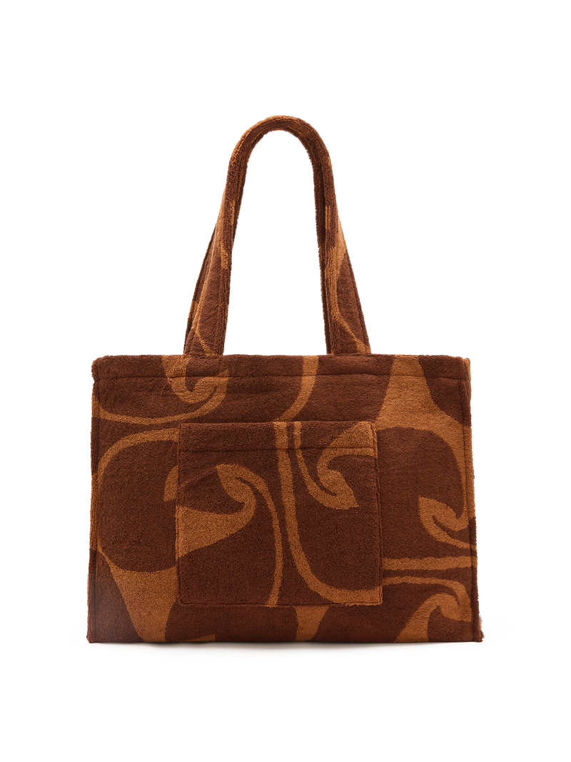 Towelling Beach Bag | Wave Umber