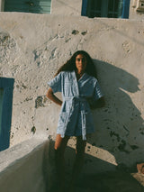 Towelling Mini Robe | Kin Cornflower