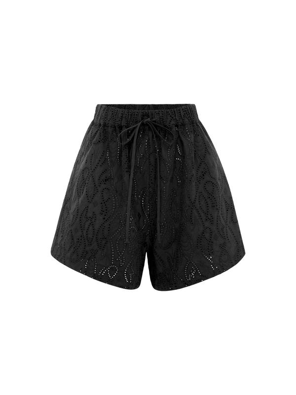 Abbey Shorts | Fin Black Broderie Anglaise