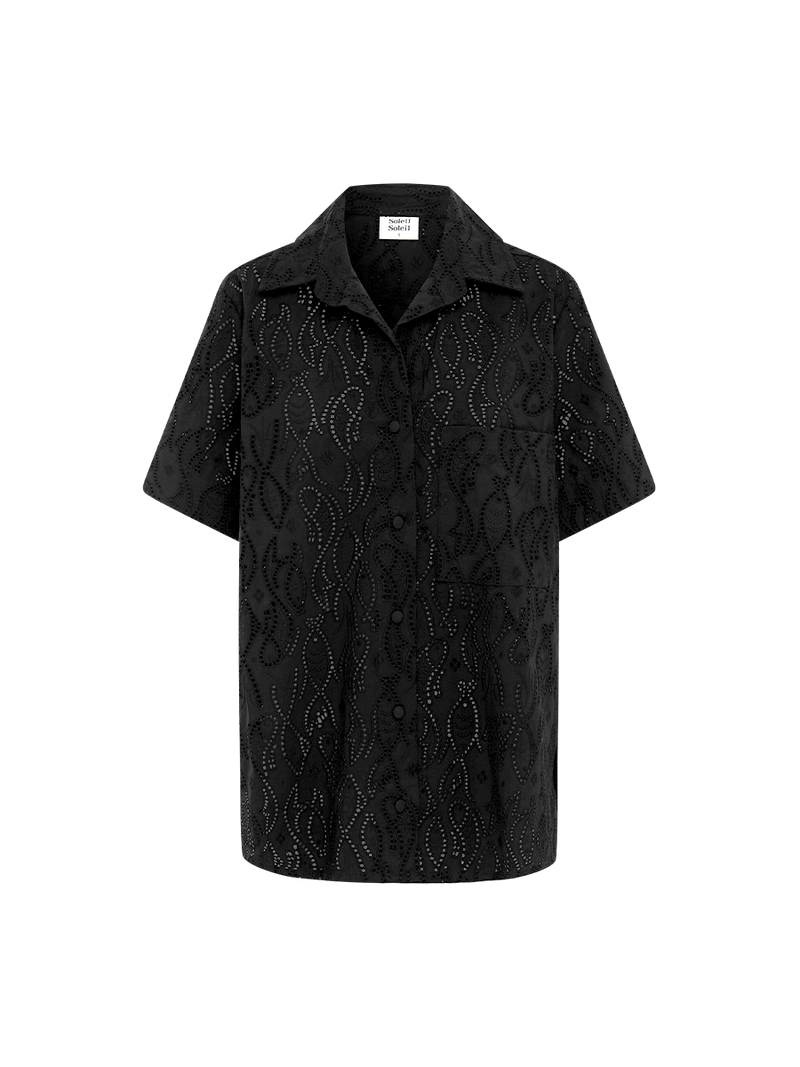 Darcy Shirt | Fin Black Broderie Anglaise