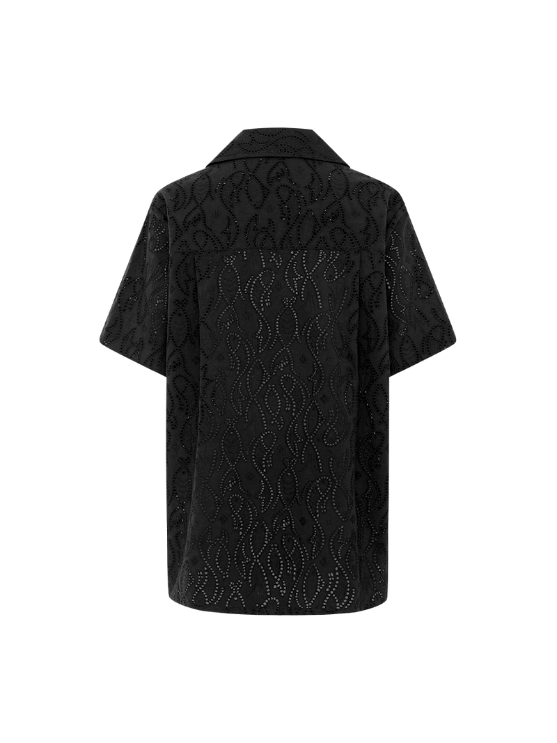 Darcy Shirt | Fin Black Broderie Anglaise
