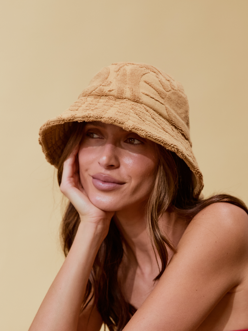 Sundown Towelling Bucket Hat | Cinnamon