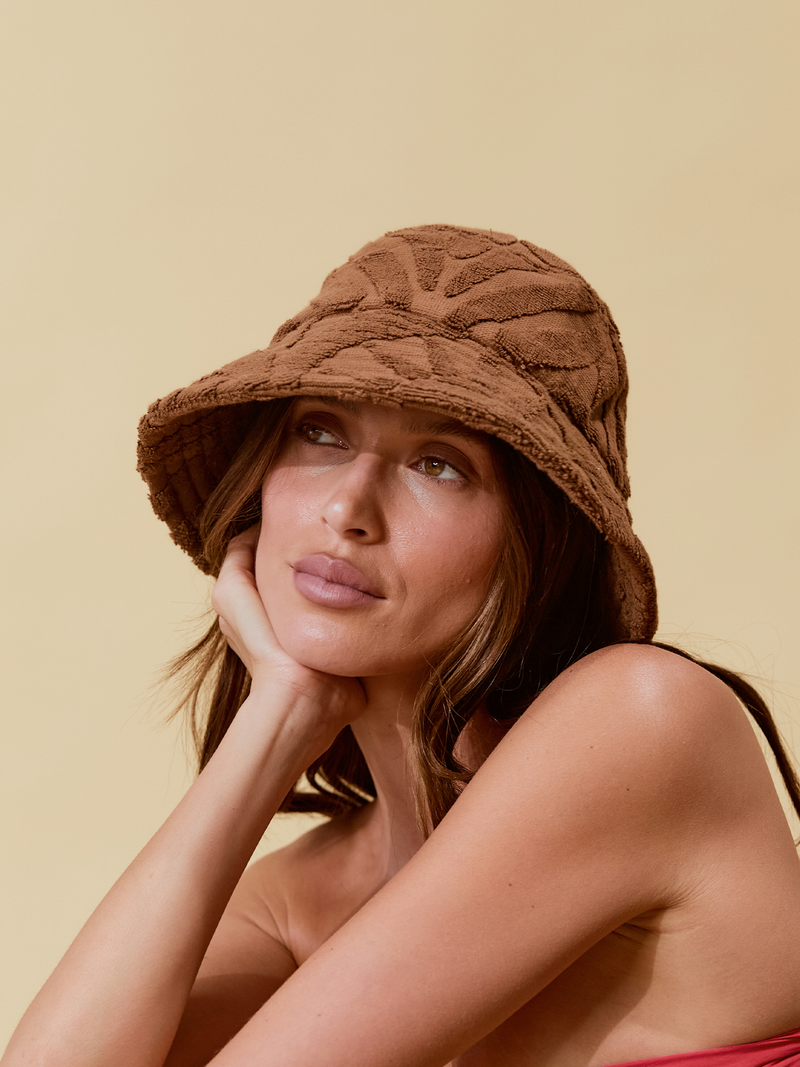 Sundown Towelling Bucket Hat | Espresso