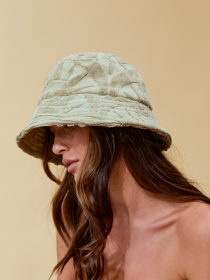 Sundown Towelling Bucket Hat | Sage