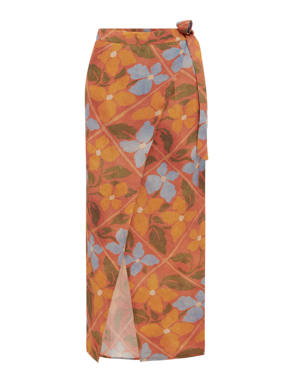 Alma Skirt | Floreale Rosso
